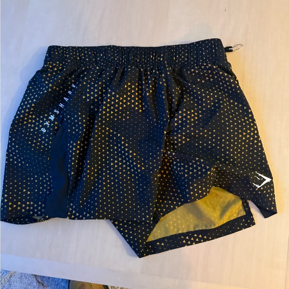 Gymshark Black Shorts with Yellow Accents